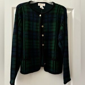 Vintage 80’s Blue and Green Cardigan